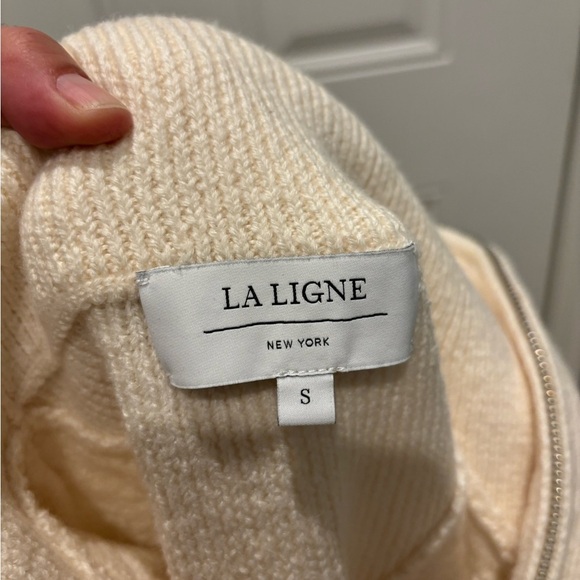 La Ligne Bastien Cable Knit Merino Wool Pullover Sweater Cream Ivory Size small - Picture 4 of 5